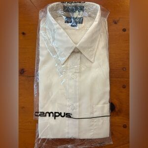 NWT Campus Men’s Dress Shirt Ivory Button Down Business Casual 15.5 - 34/35